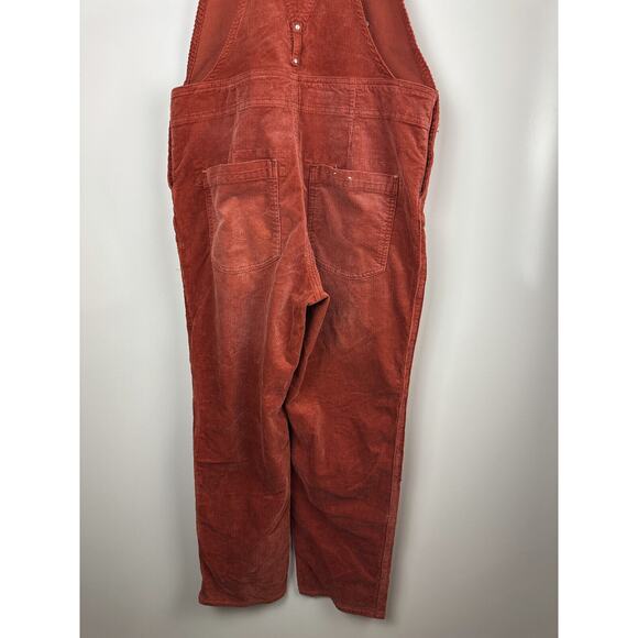 Anthropologie x PILCRO The Wanderer Corduroy Overalls Size 30 Distressed Orange - Picture 12 of 16